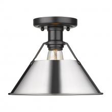  3306-FM BLK-CH - Orwell BLK Flush Mount in Matte Black with Chrome shade